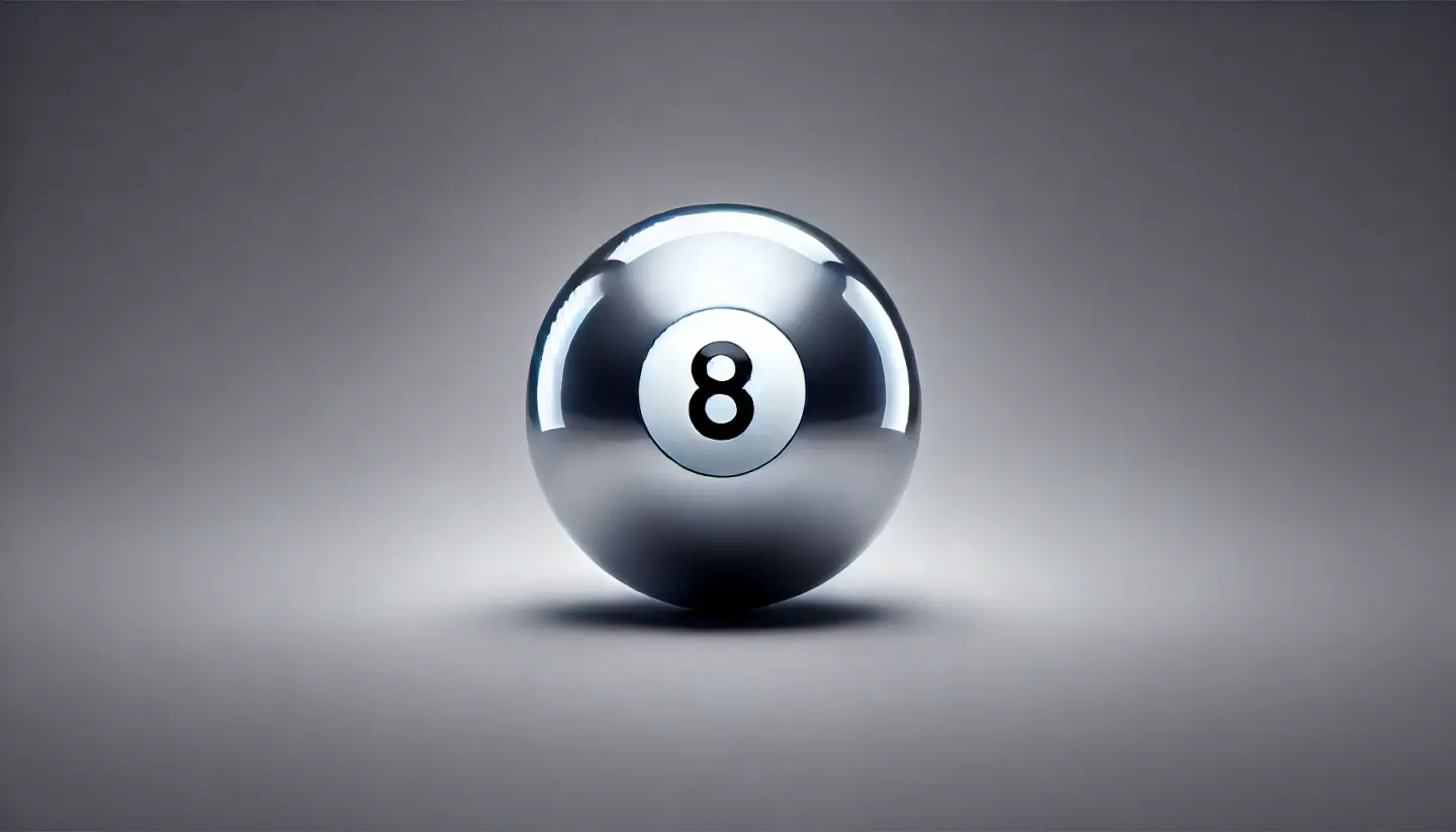 A Magic 8 Ball held up ready to be shaken
